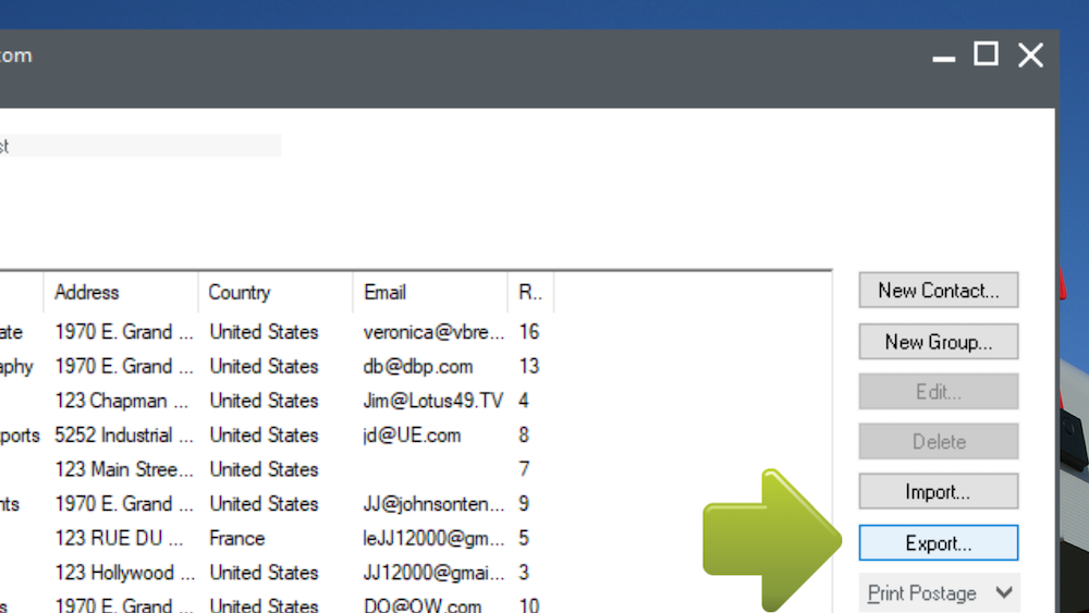exporting your stamps com address book contacts