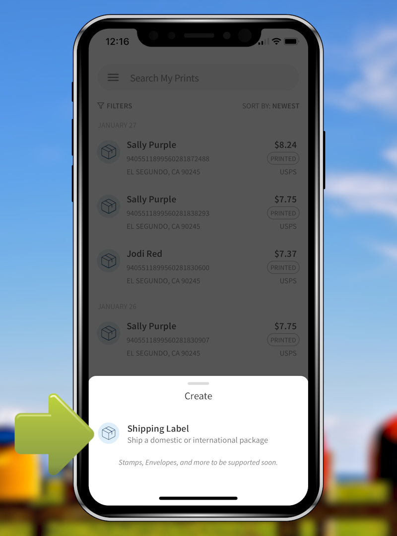 Stamps.com Mobile in App