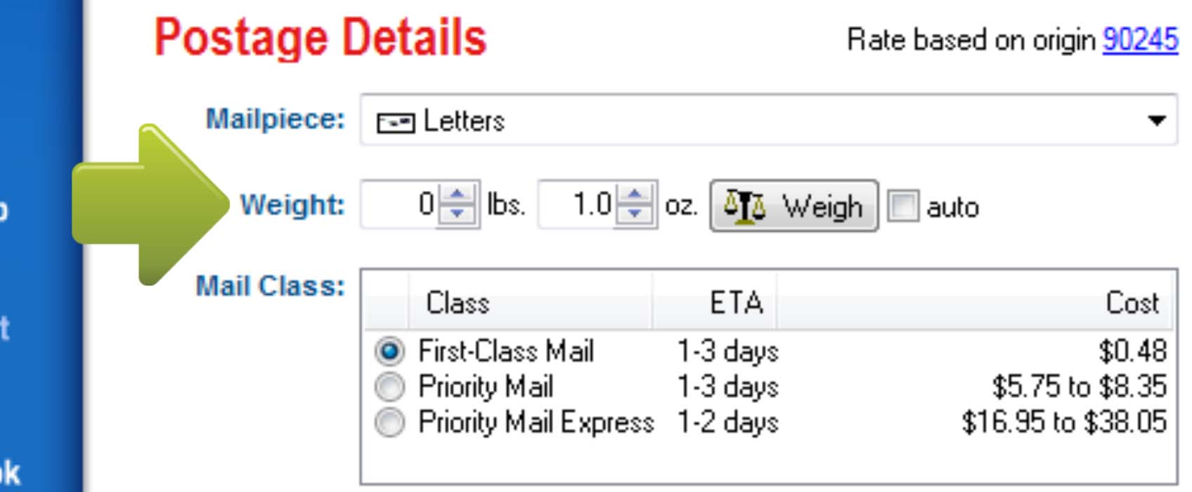 Number of stamps needed for 9x12 envelope